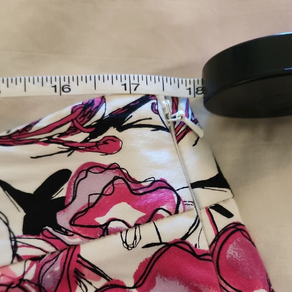 Lane Bryant Pink and White Floral A-Line Skirt - Picture 4 of 5